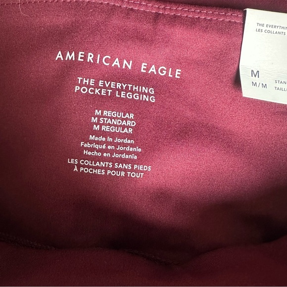 AE Highest Rise Burgundy Leggings Medium NWT - Picture 9 of 10